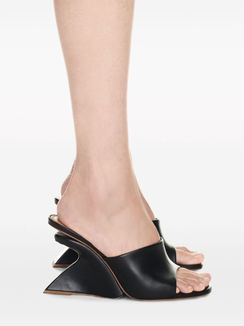 Black Jug Wedge-heel Leather Mules