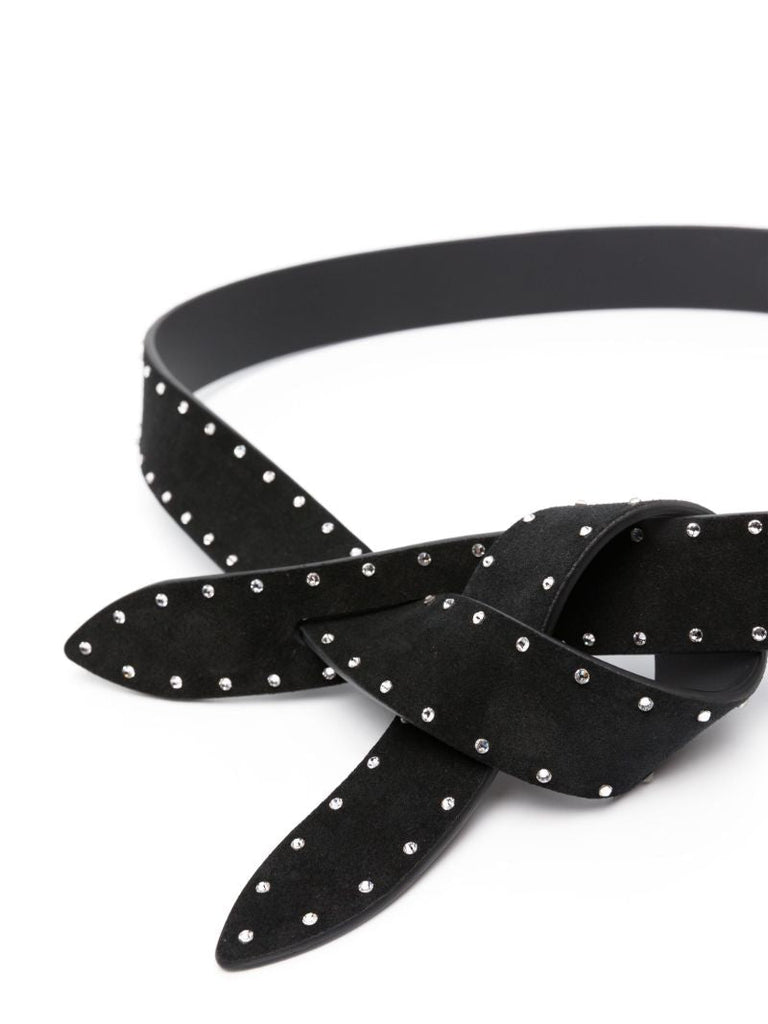 Black Lecce Studded Leather Belt