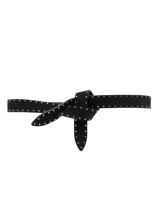 Black Lecce Studded Leather Belt