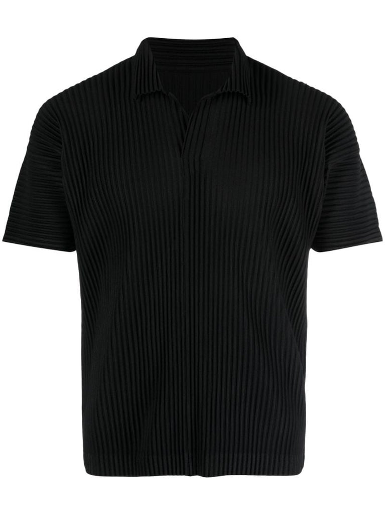 Black Basics PlissÃ_x0083_Â© Polo Shirt