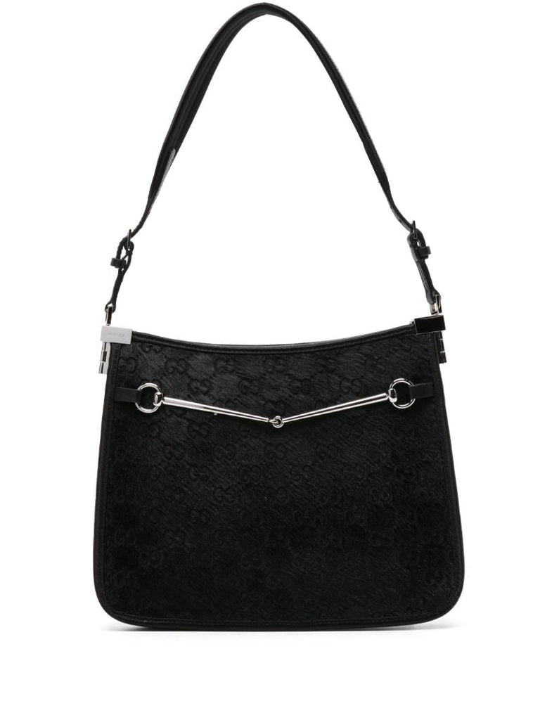 Black Horsebit Slim Small Shoulder Bag