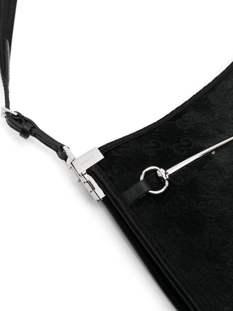 Black Horsebit Slim Small Shoulder Bag