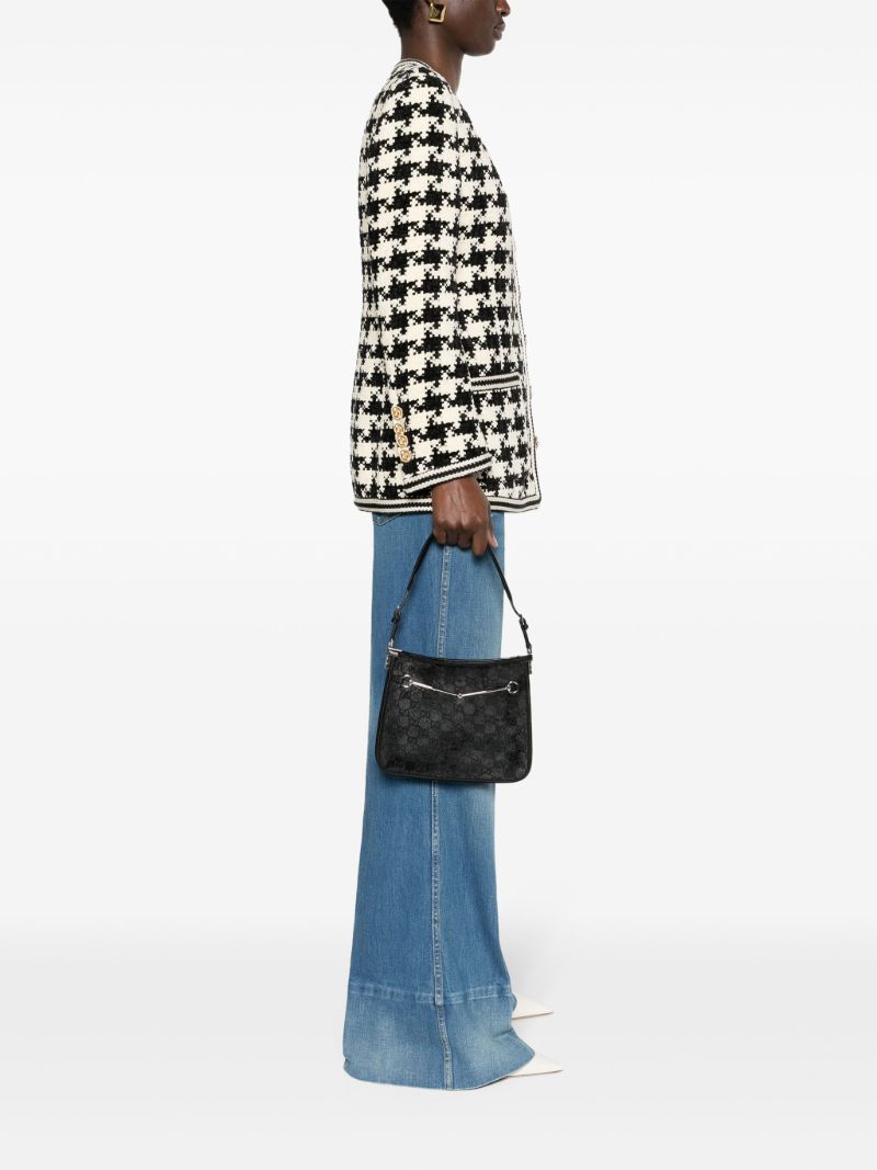 Black Horsebit Slim Small Shoulder Bag