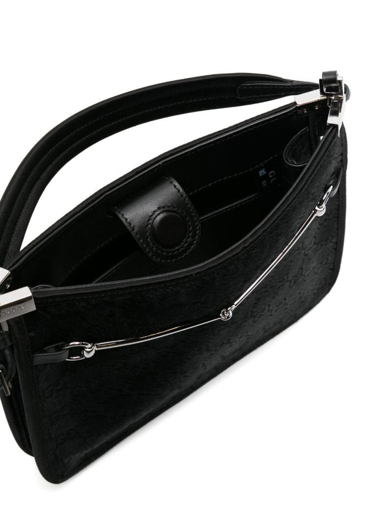 Black Horsebit Slim Small Shoulder Bag