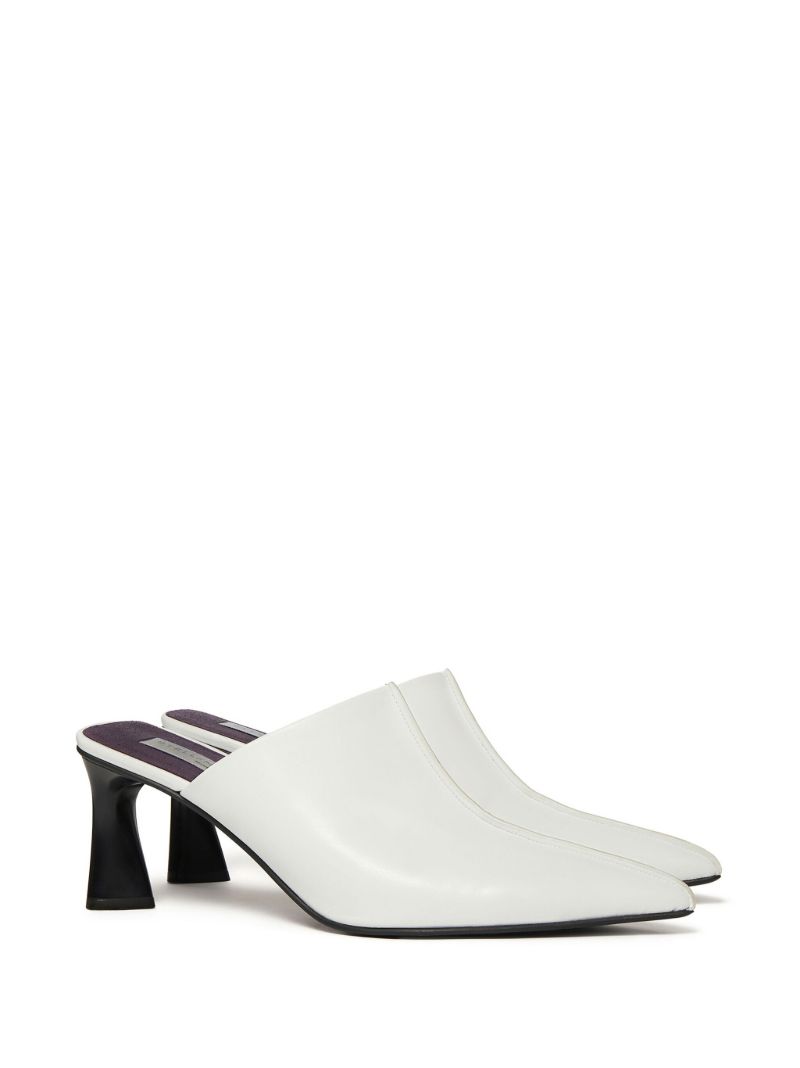 White Elsa 70 Pointed Mules