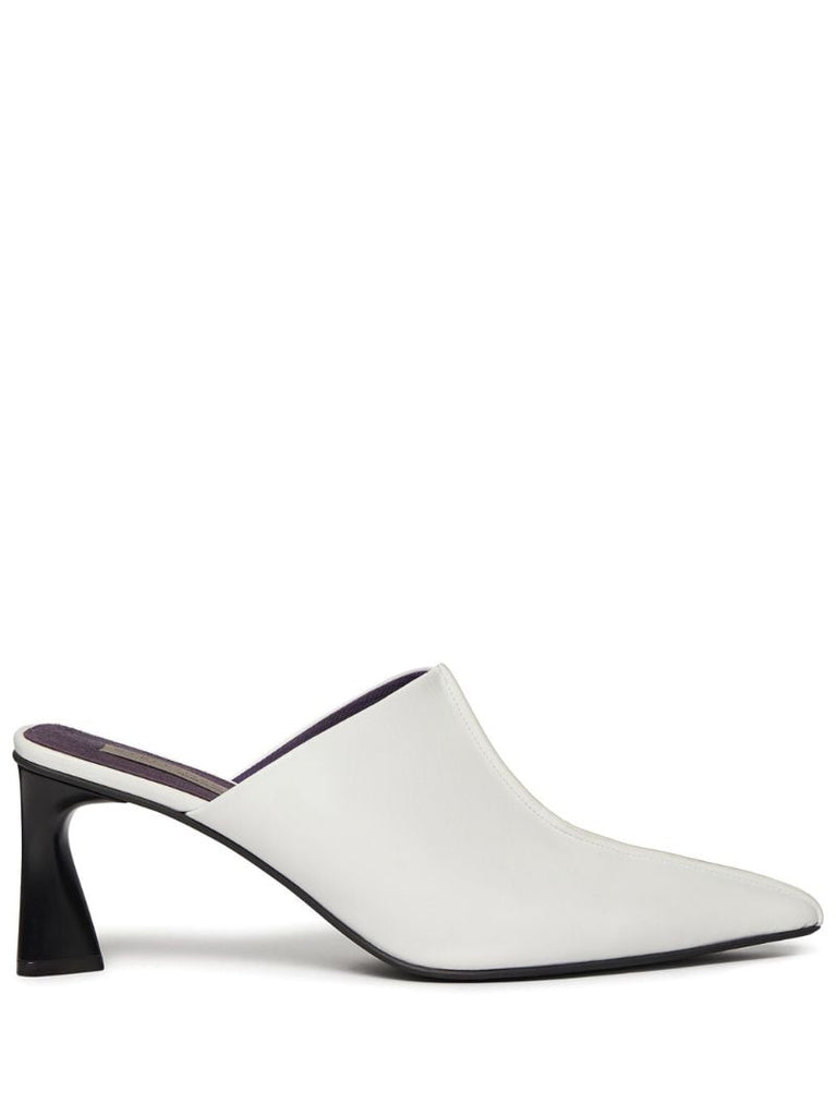 White Elsa 70 Pointed Mules