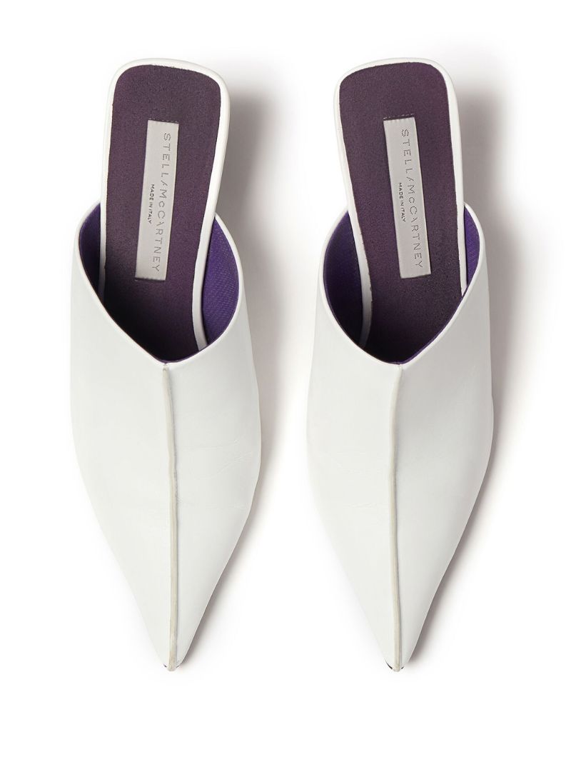 White Elsa 70 Pointed Mules