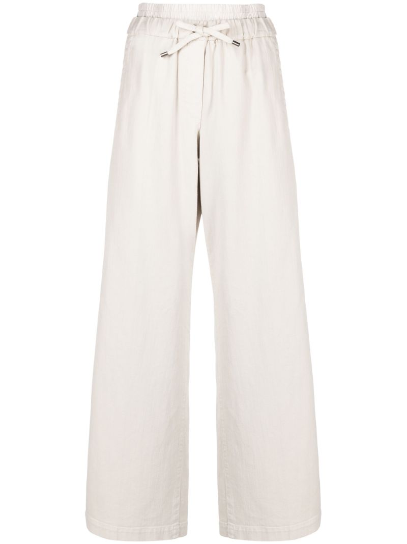 Neutral Drawstring Straight-leg Trousers