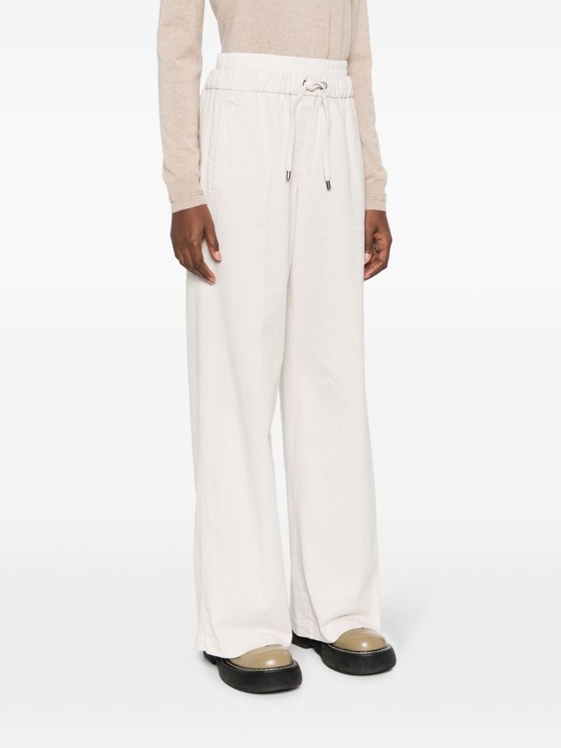 Neutral Drawstring Straight-leg Trousers