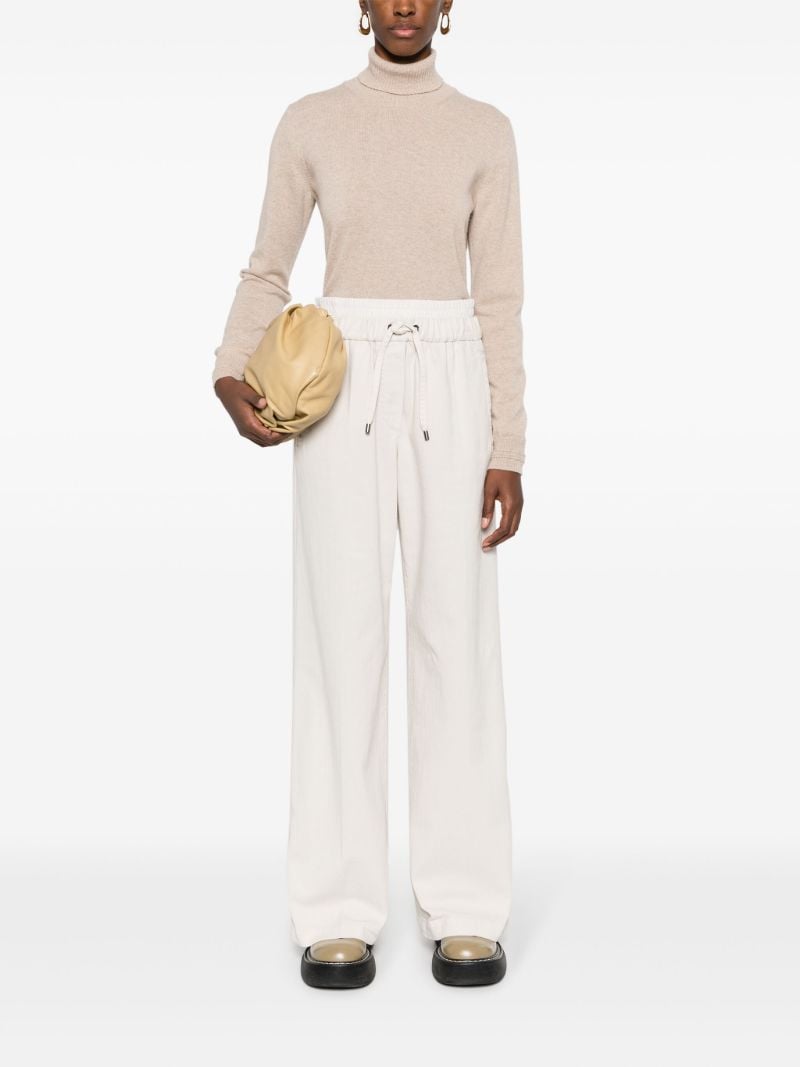 Neutral Drawstring Straight-leg Trousers