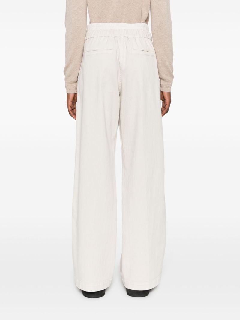 Neutral Drawstring Straight-leg Trousers