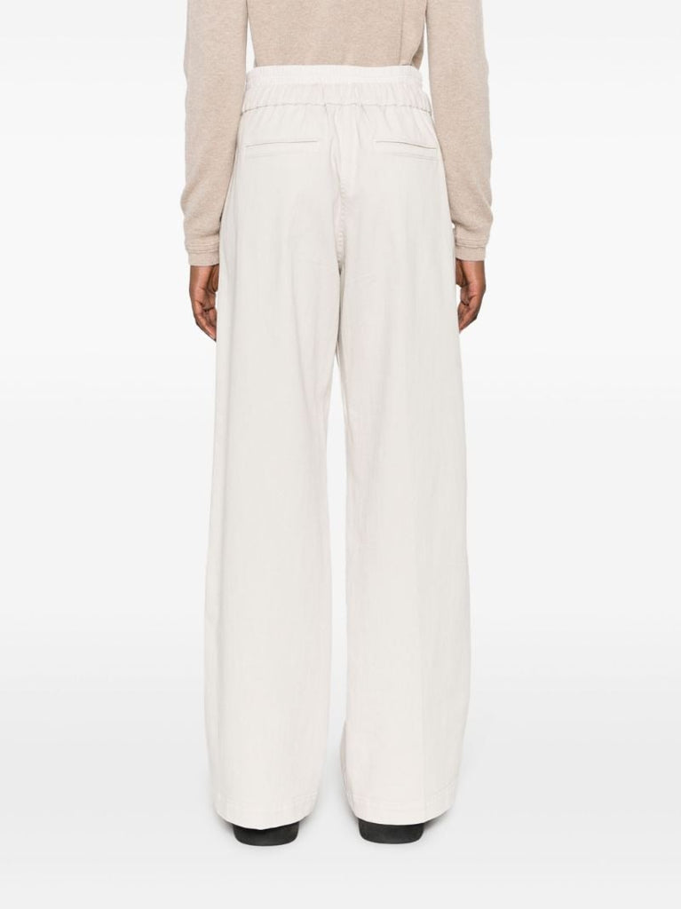 Neutral Drawstring Straight-leg Trousers