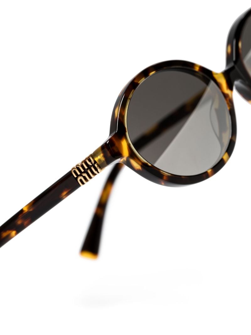 Brown Miu Regard Oval-frame Sunglasses