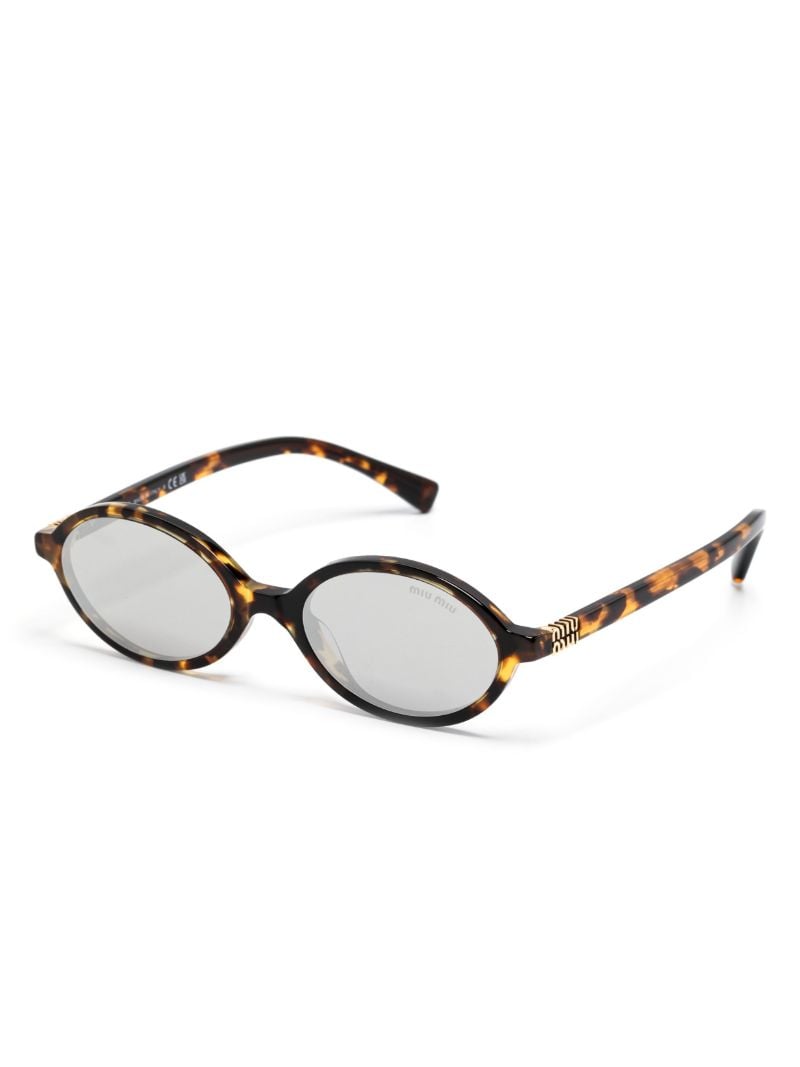 Brown Miu Regard Oval-frame Sunglasses