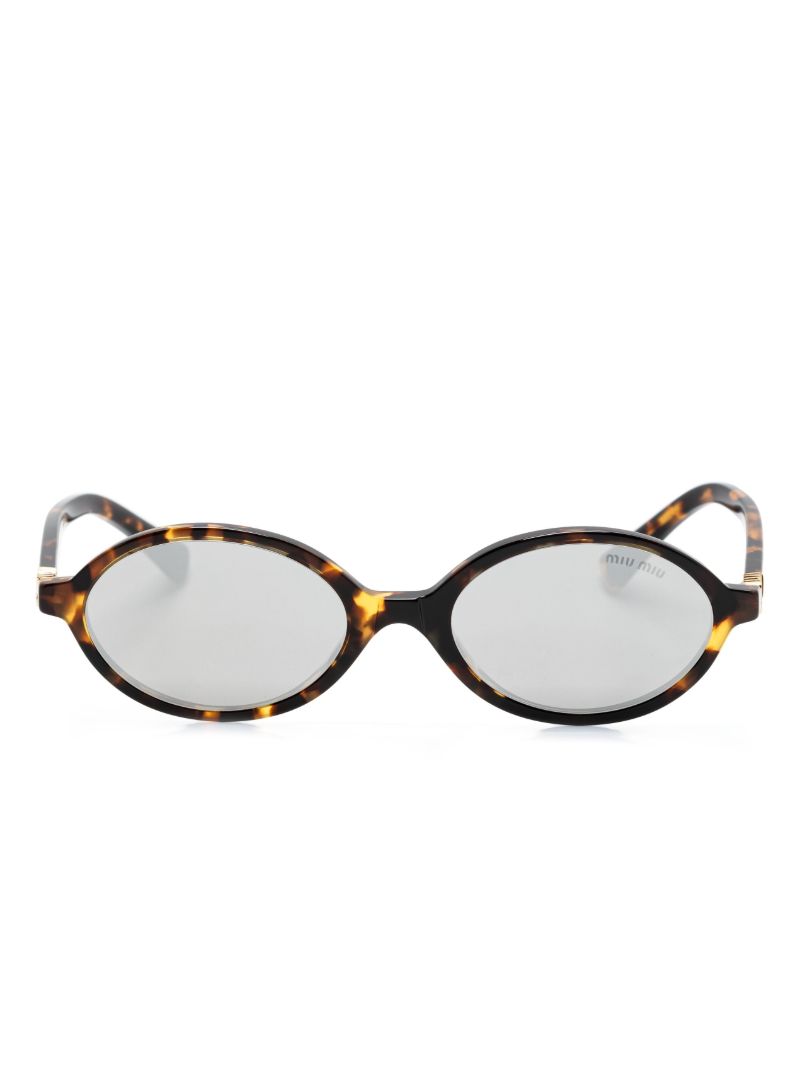 Brown Miu Regard Oval-frame Sunglasses