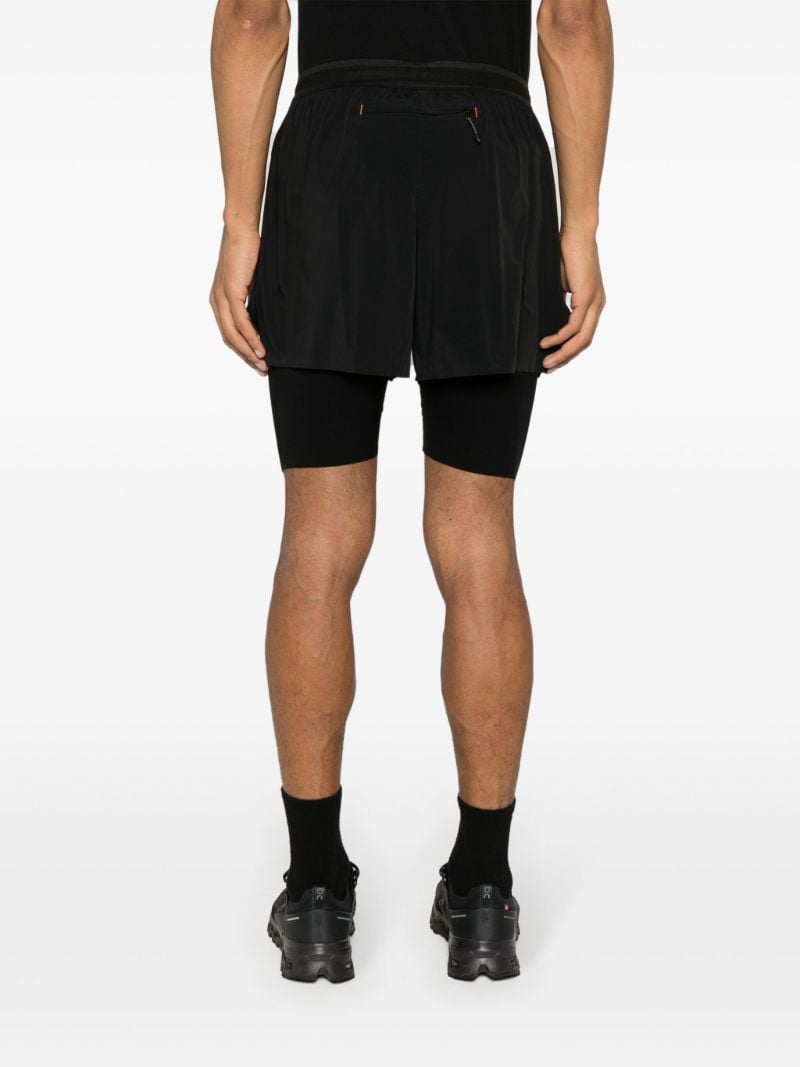 Black Dual Layered Running Shorts