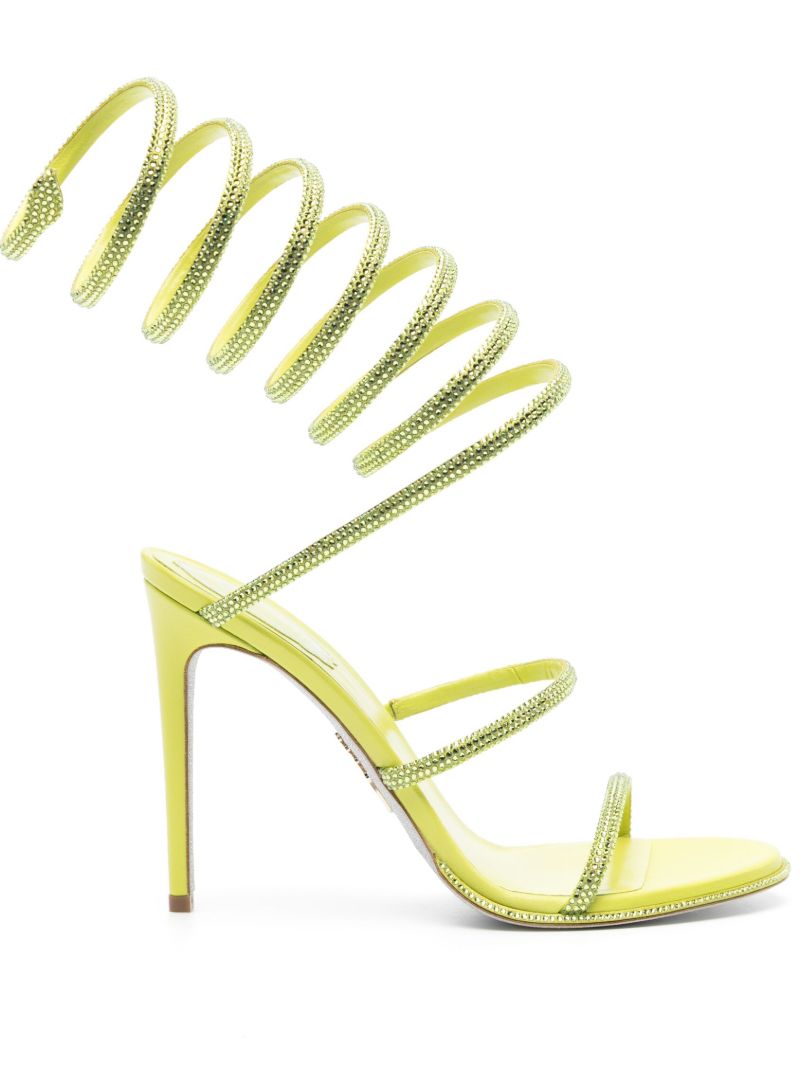 Yellow 105mm Crystal-embellished Sandals