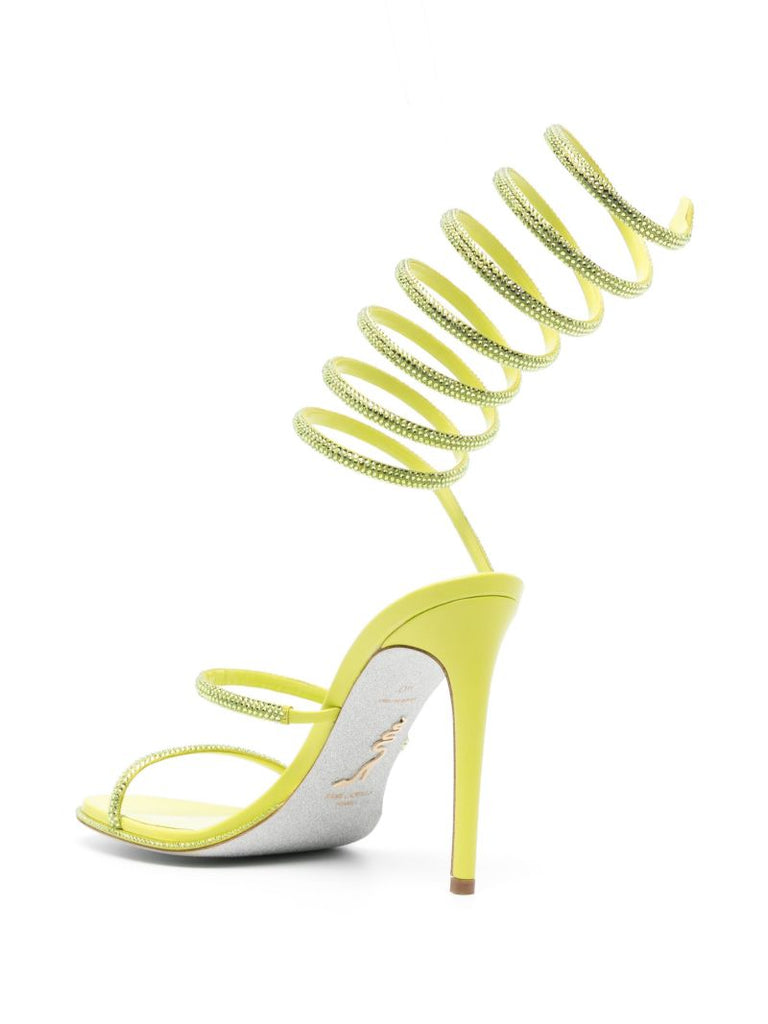 Yellow 105mm Crystal-embellished Sandals