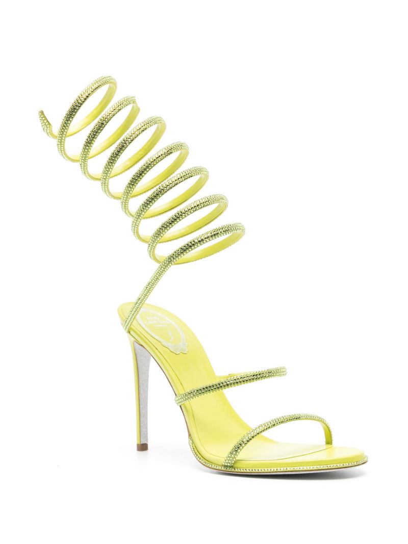 Yellow 105mm Crystal-embellished Sandals