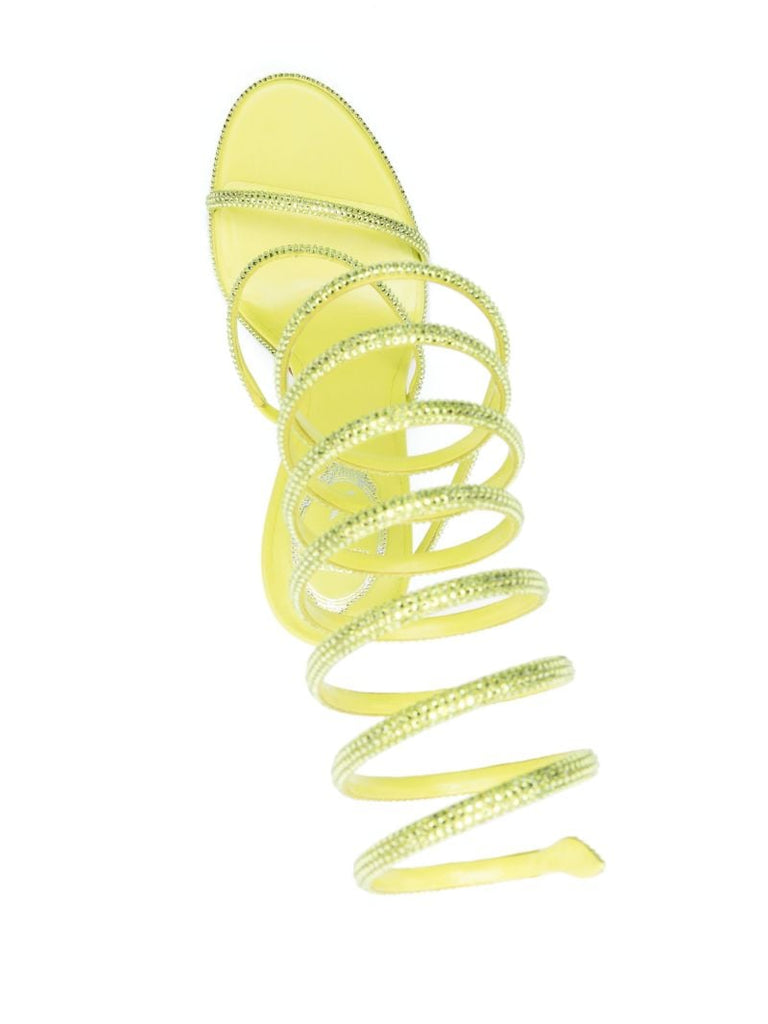 Yellow 105mm Crystal-embellished Sandals