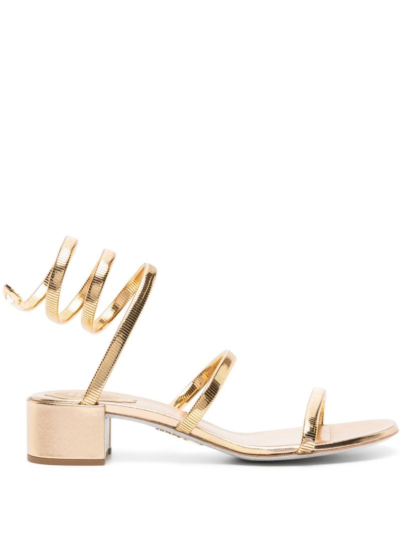 Gold-tone 40mm Leather Sandals