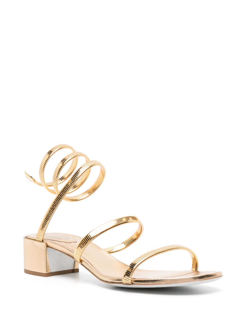 Gold-tone 40mm Leather Sandals