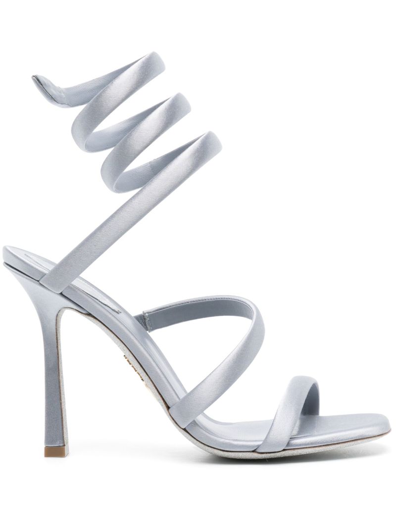 Grey Bulgari 105mm Satin Sandals