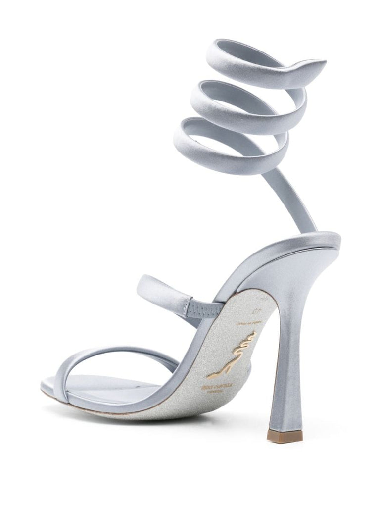 Grey Bulgari 105mm Satin Sandals