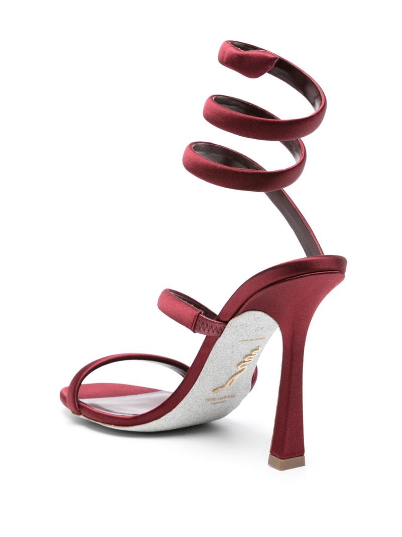 Red Bulgari 105 Satin Ankle Wrap Sandals