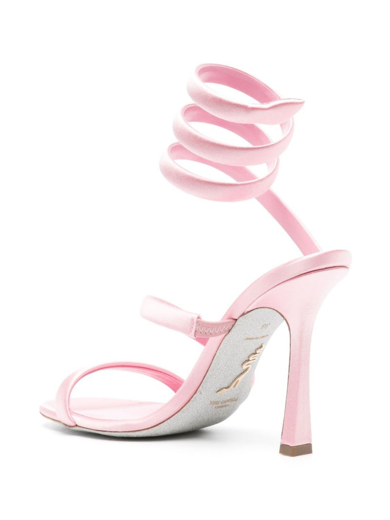 Pink Bulgari 105mm Satin Sandals