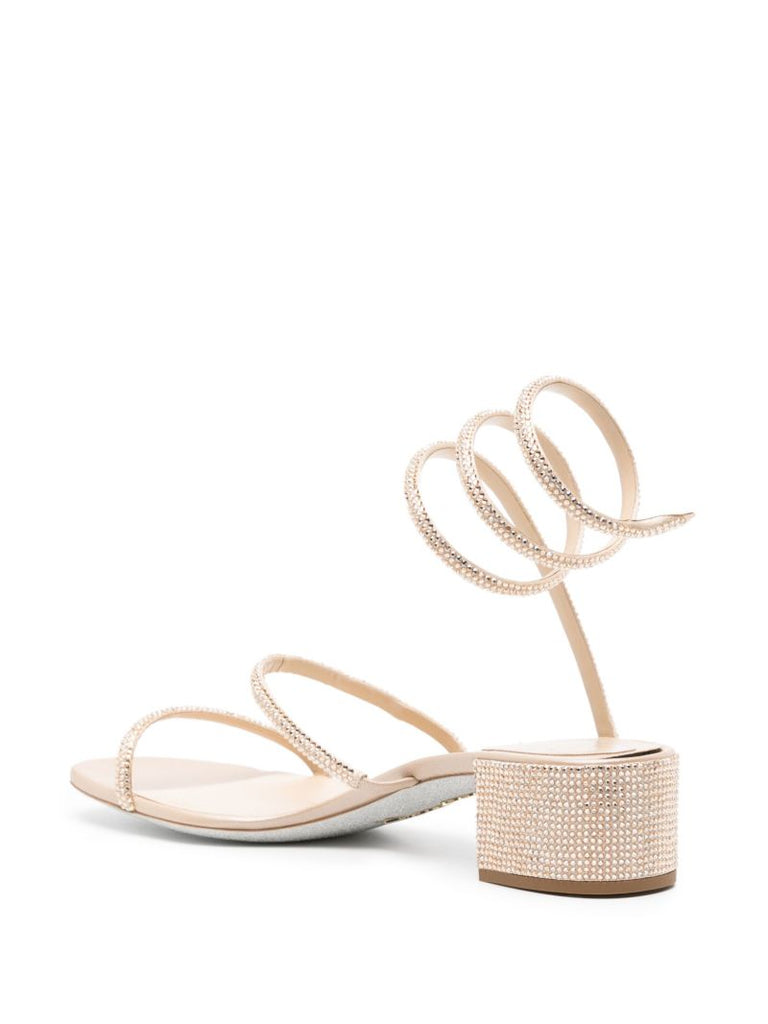 Neutral Cleo 40mm Crystal-embellished Sandals