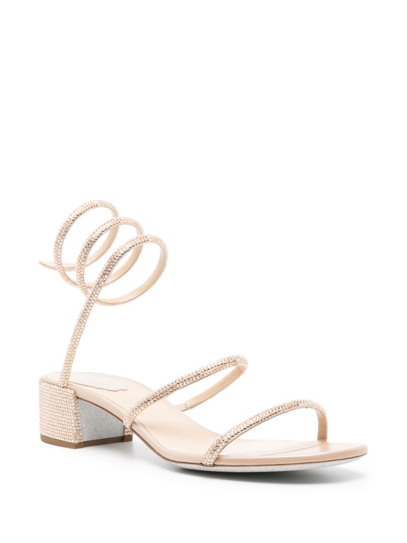Neutral Cleo 40mm Crystal-embellished Sandals