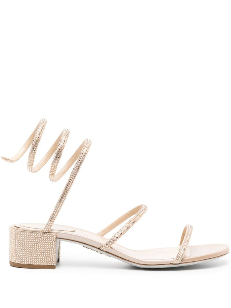 Neutral Cleo 40mm Crystal-embellished Sandals