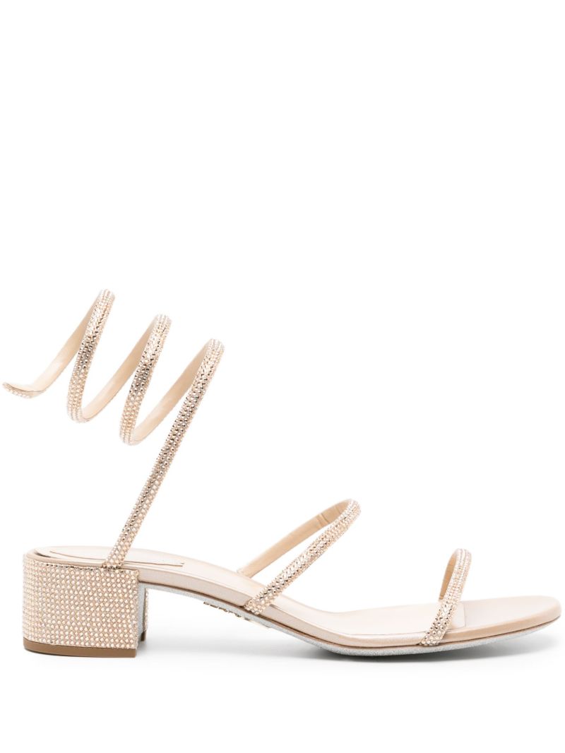 Neutral Cleo 40mm Crystal-embellished Sandals