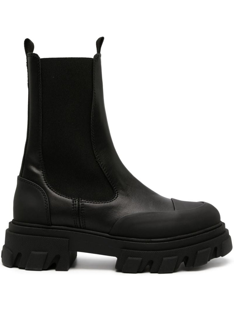 Black Cleated Chelsea Boots