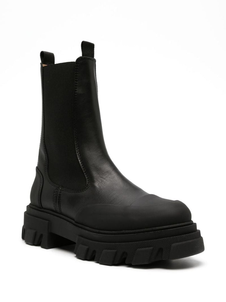 Black Cleated Chelsea Boots