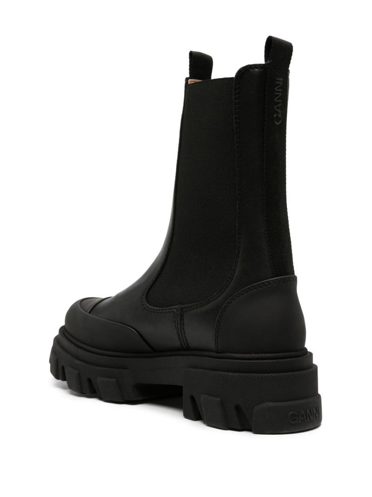 Black Cleated Chelsea Boots