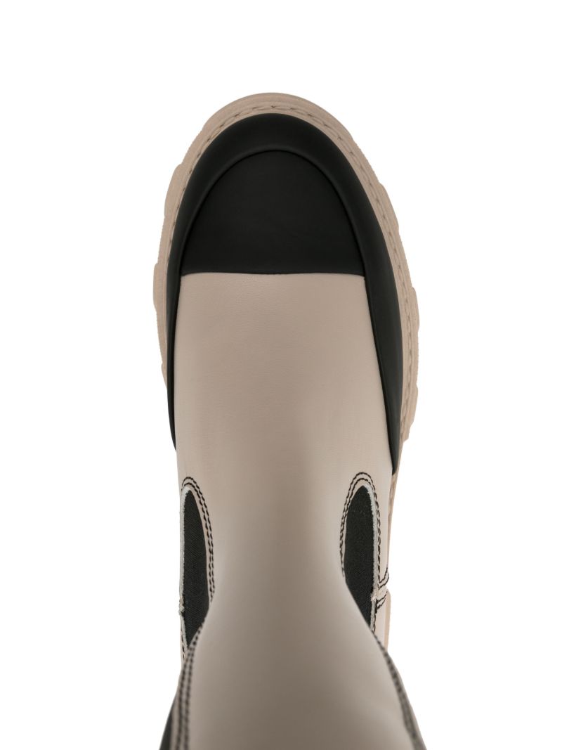 Neutral Cleated Faux-leather Ankle Boots