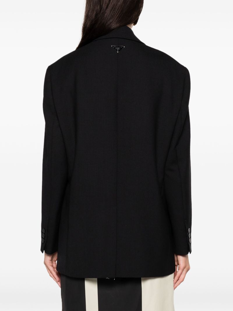 Black Single-breasted Wool Blazer