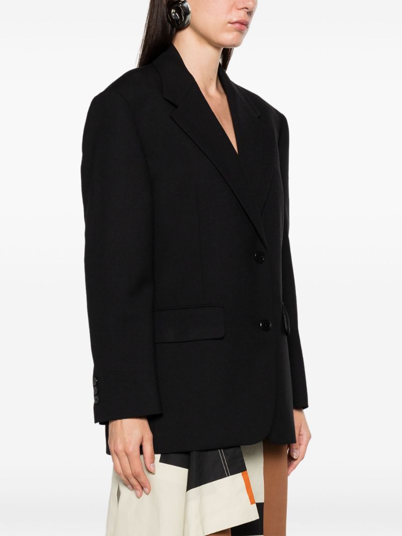 Black Single-breasted Wool Blazer