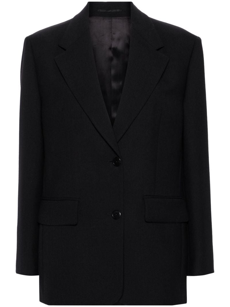 Black Single-breasted Wool Blazer