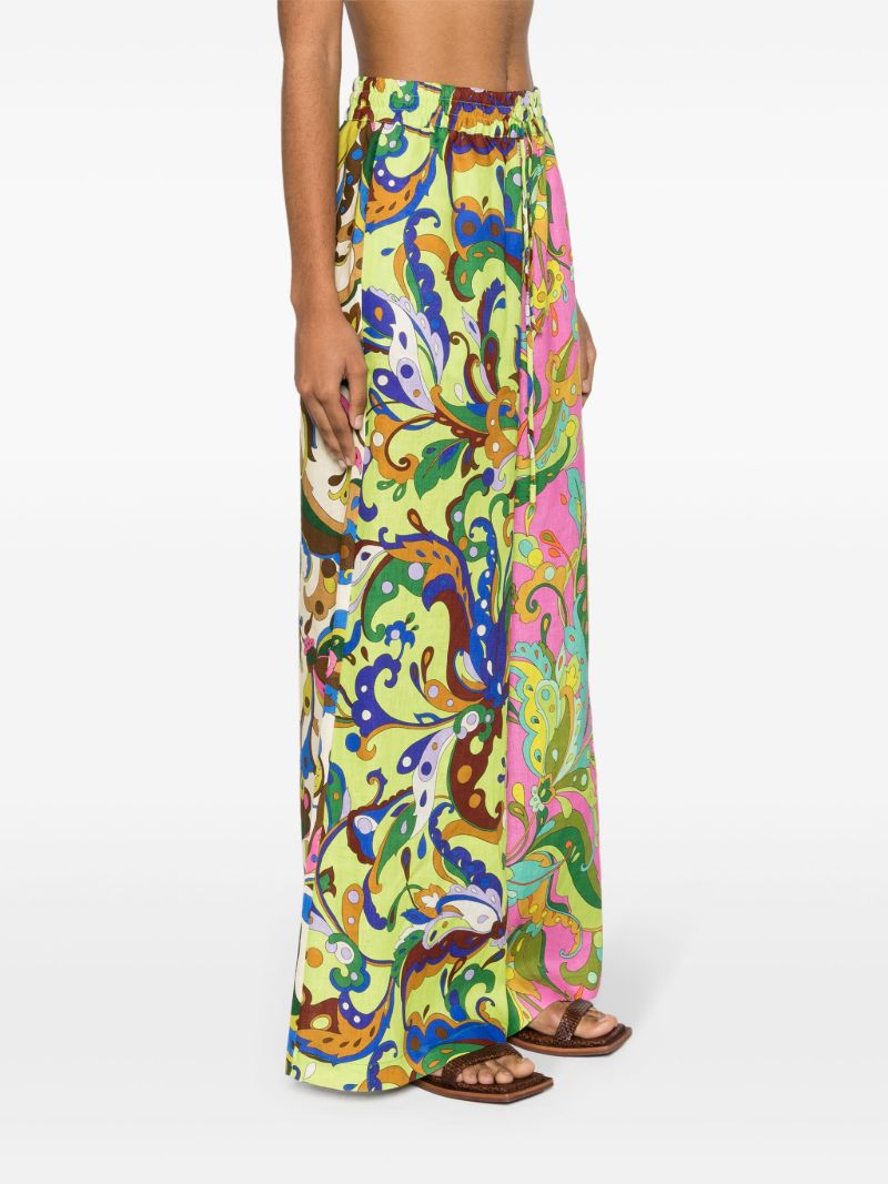 Green Yvette Paisley-print Trousers
