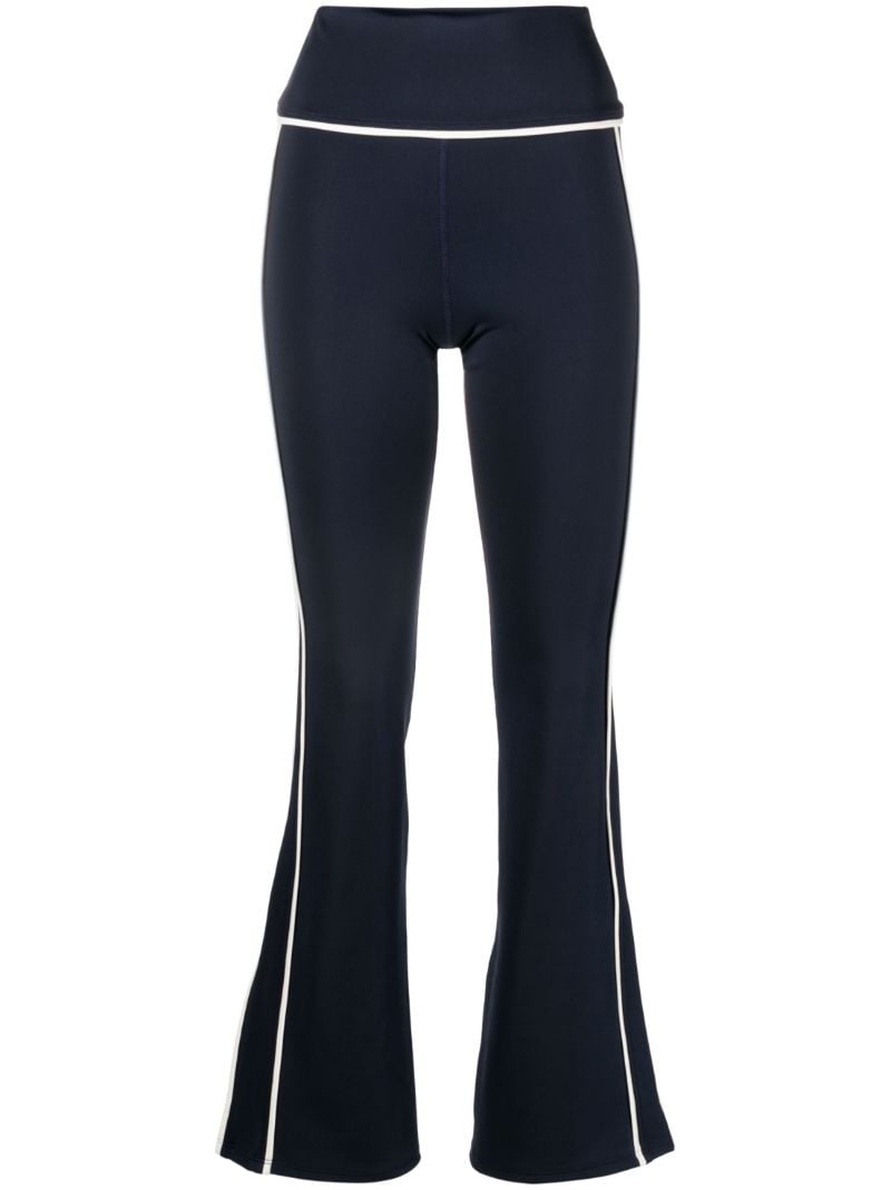 Blue Walle Contrast-trim Flared Leggings