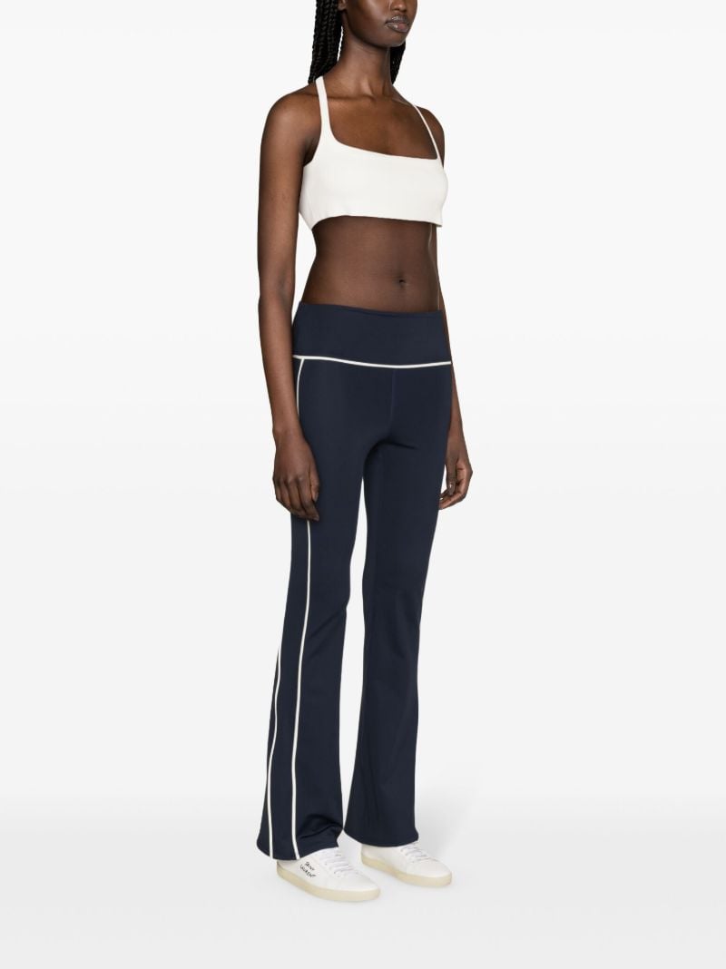 Blue Walle Contrast-trim Flared Leggings