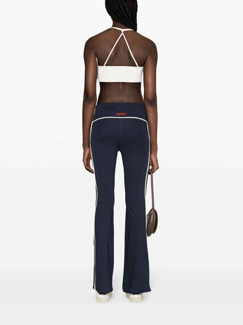 Blue Walle Contrast-trim Flared Leggings