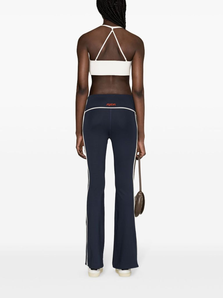 Blue Walle Contrast-trim Flared Leggings