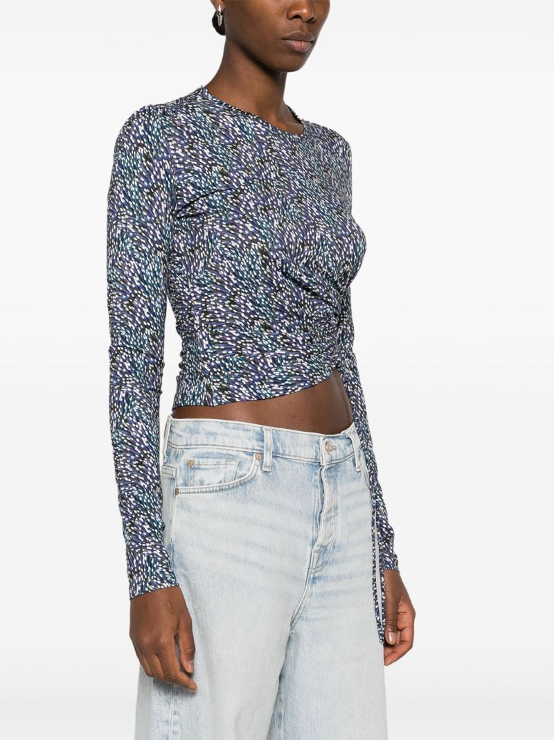 Blue Jazzy Abstract-print Top