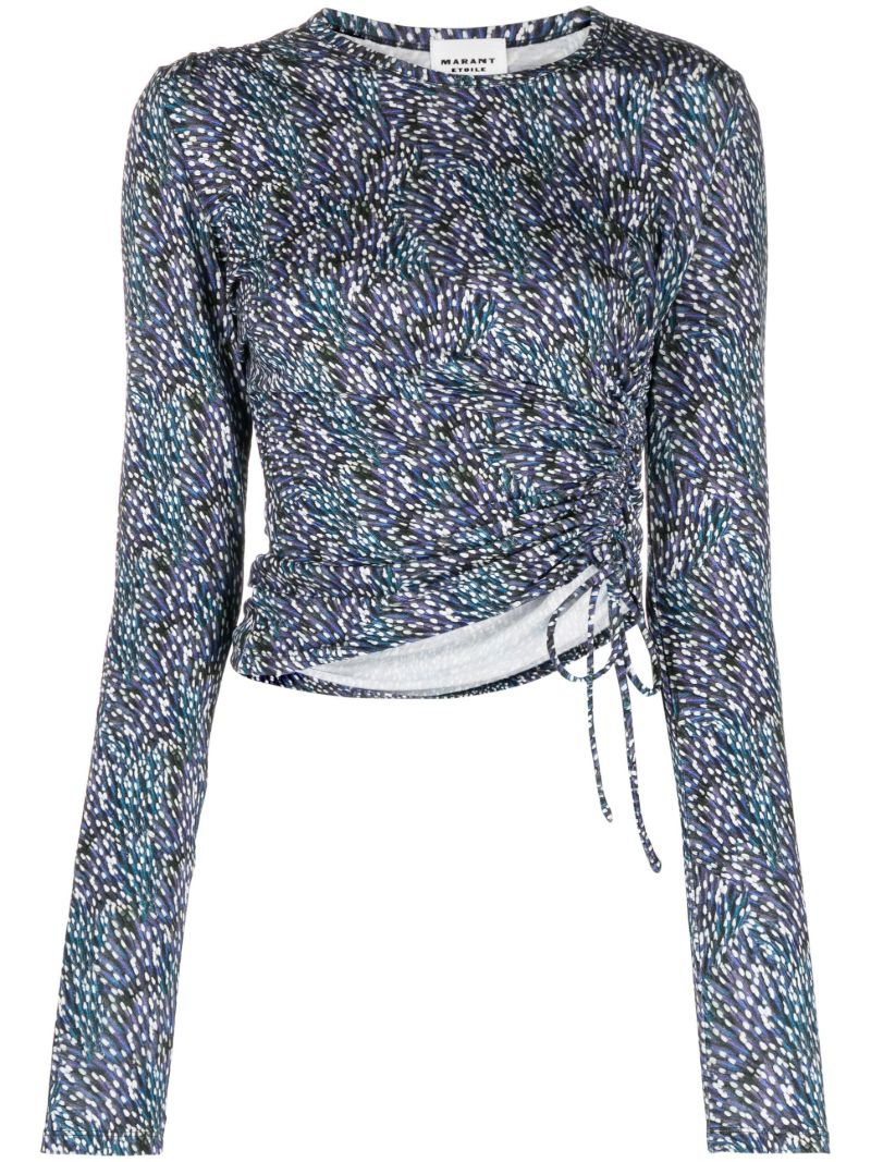 Blue Jazzy Abstract-print Top