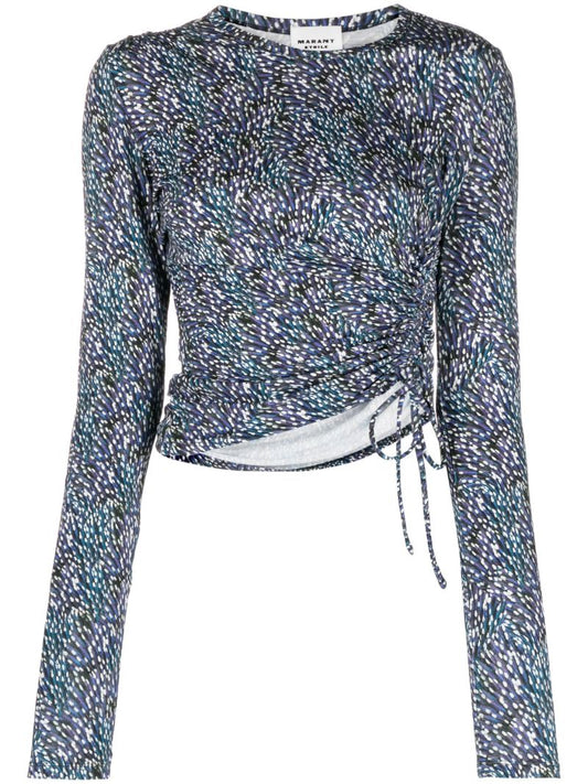 Blue Jazzy Abstract-print Top