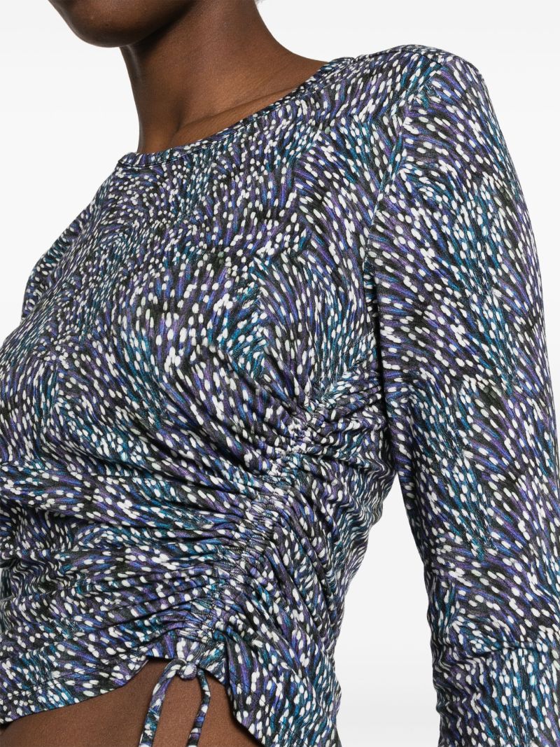 Blue Jazzy Abstract-print Top